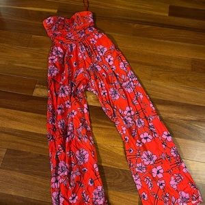 BOG collection floral strapless jumpsuit